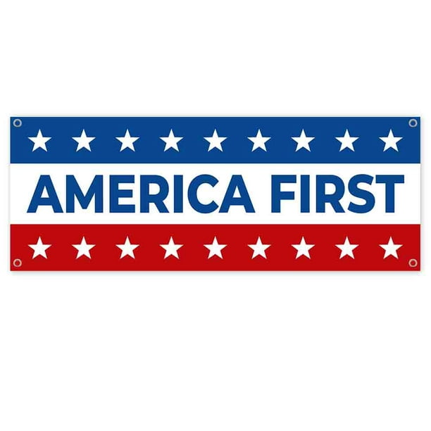 Keep America First 13 oz Banner Heavy-Duty Vinyl Single-Sided with Metal Grommets Keep America First 13 oz Banner Heavy-Duty Vinyl Single-Sided with Metal Grommets